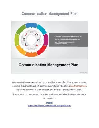 a communication management plan is a project that