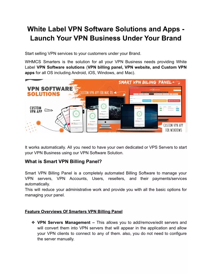 white label vpn software solutions and apps