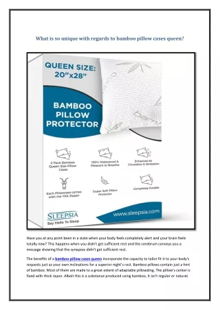 What is so unique with regards to bamboo pillow cases queen