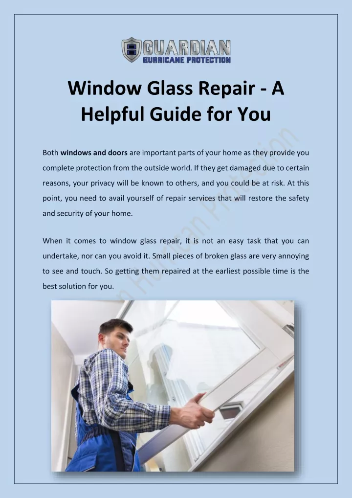 window glass repair a helpful guide for you