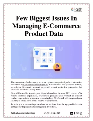few biggest issues in managing e commerce product