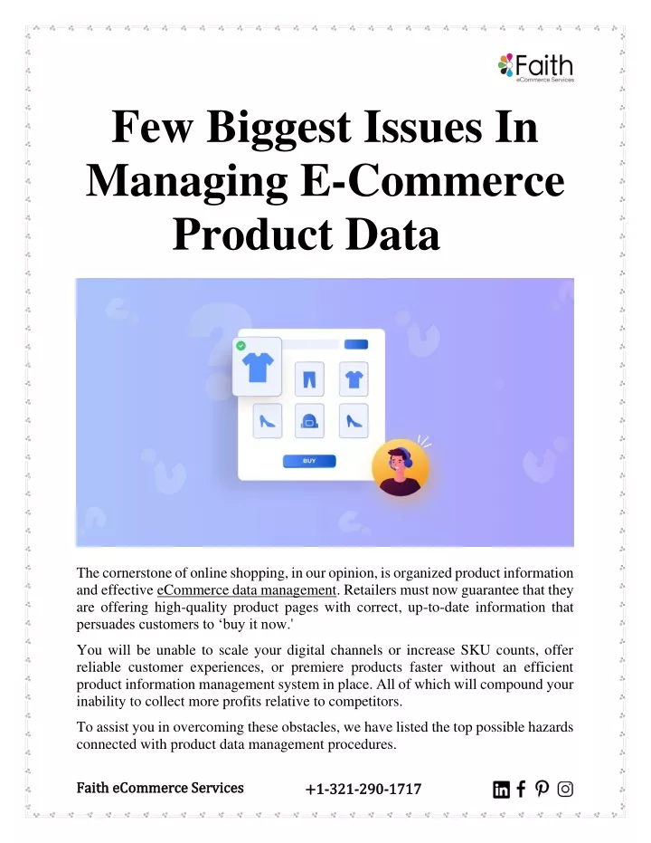 few biggest issues in managing e commerce product