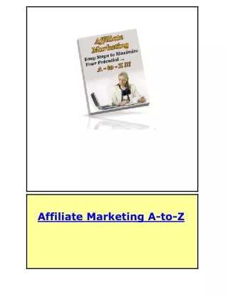 Affiliate Marketing A-to-Z