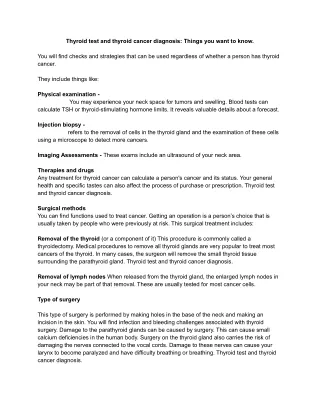Thyroid test and thyroid cancer diagnosis_ Things you want to know