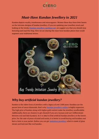 must have kundan jewellery in 2021