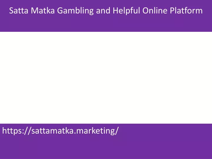 satta matka gambling and helpful online platform