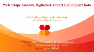 web scrape amazon bigbasket dmart and flipkart data