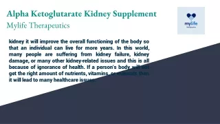 Why do you need supplements for effective Kidney Health?