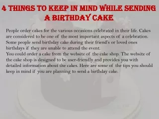 4 things to keep in mind while sending a birthday cake