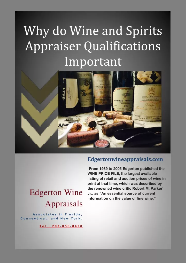 why do wine and spirits appraiser qualifications