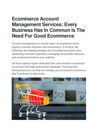 ecommerce account management services every