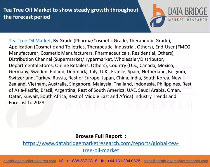 tea tree oil market to show steady growth