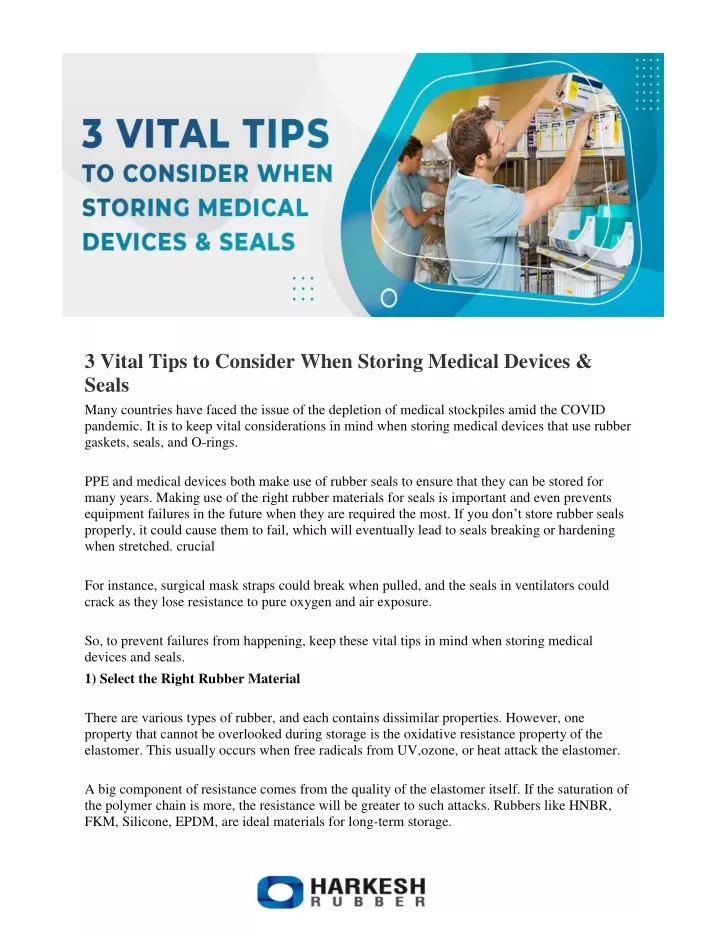 3 vital tips to consider when storing medical