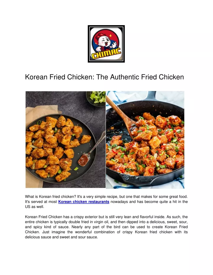 korean fried chicken the authentic fried chicken