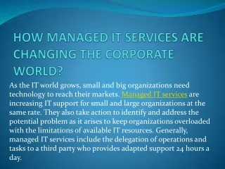how managed it services are changing the corporate world