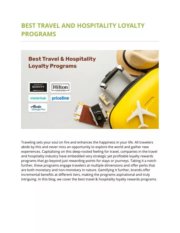 best travel and hospitality loyalty programs