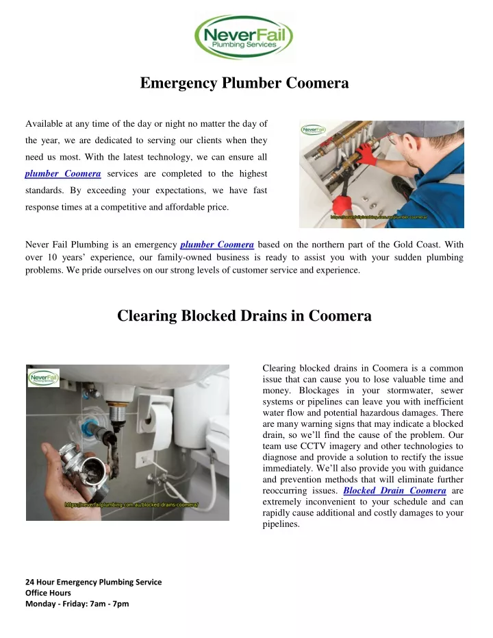 emergency plumber coomera