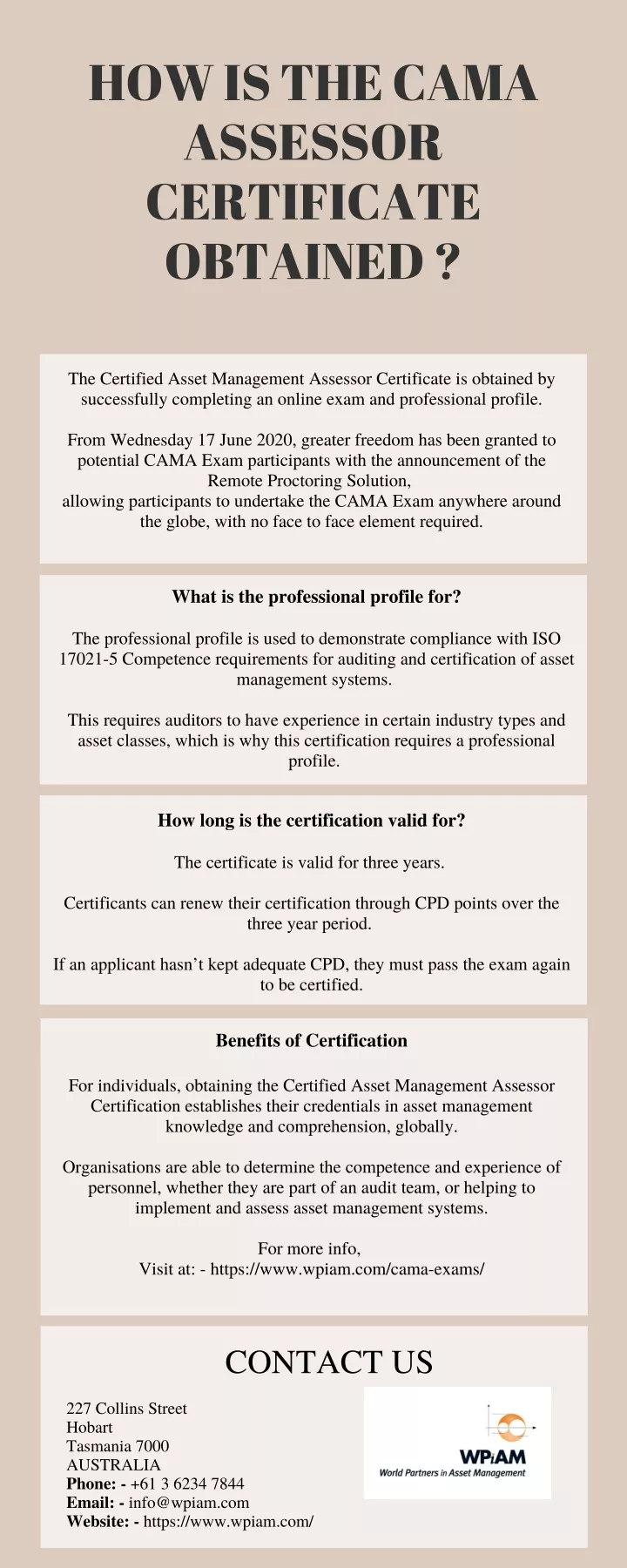 how is the cama assessor certificate obtained