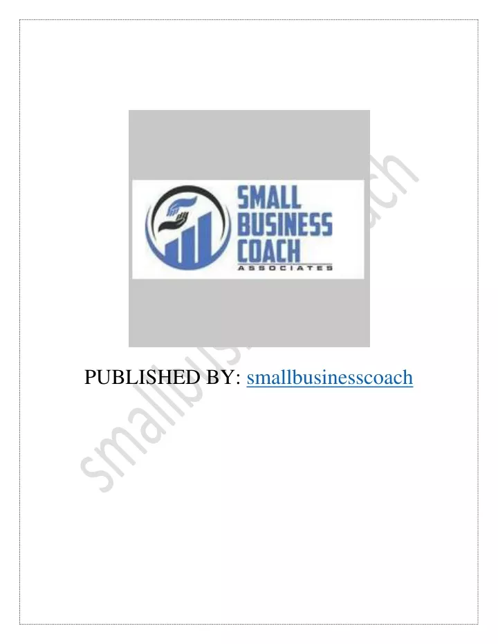 published by smallbusinesscoach