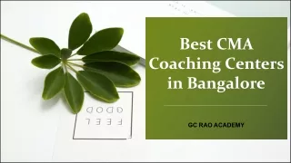 Best CMA Coaching Centers in Bangalore