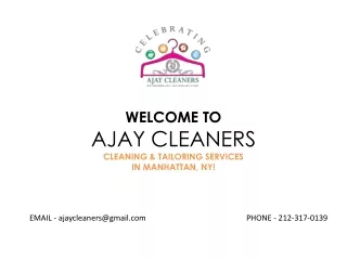 Services - Ajay Cleaners | Wash & Fold | Tailoring in Manhattan