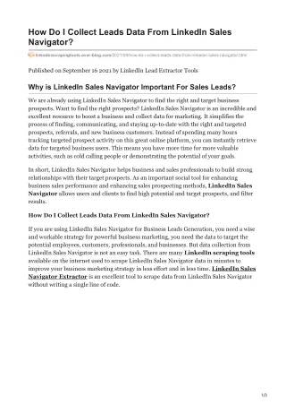 how do i collect leads data from linkedin sales