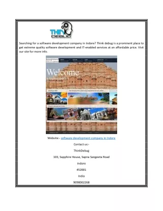 Software Development Company in Indore Thinkdebug.com