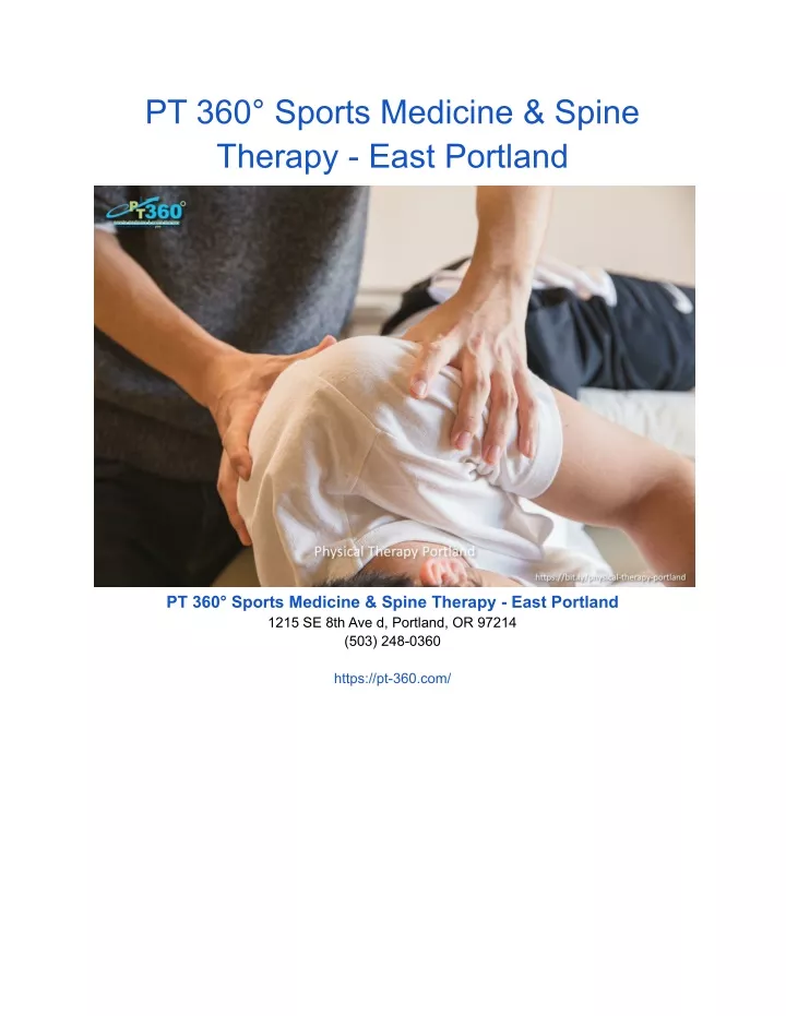 pt 360 sports medicine spine therapy east portland