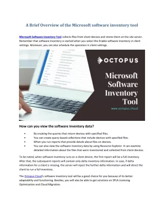 a brief overview of the microsoft software