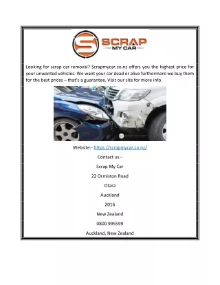 Scrap Car Removal  Scrapmycar.co.nz
