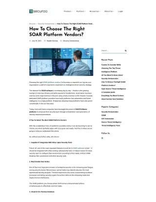 How To Choose The Right SOAR Platform Vendors