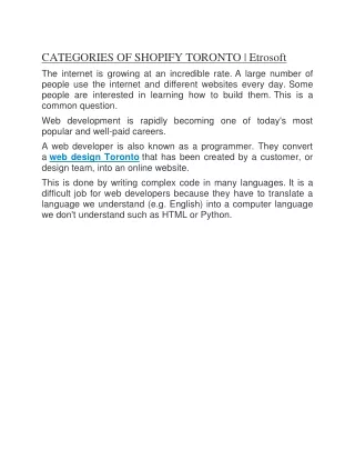 categories of shopify toronto etrosoft