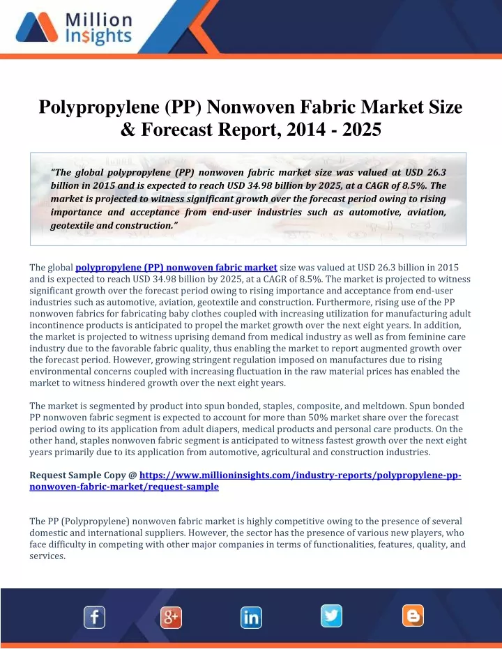polypropylene pp nonwoven fabric market size