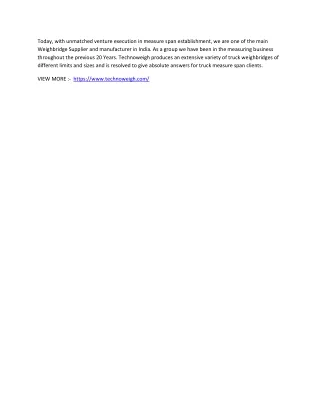Weighbridge Manufacturers