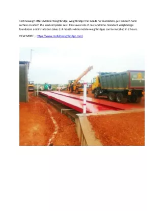 Mobile Weighbridge Manufacturers