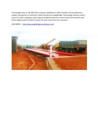 weighbridge manufacturer