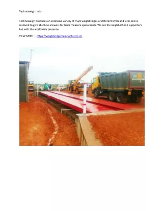 Weighbridge Manufacturers in India