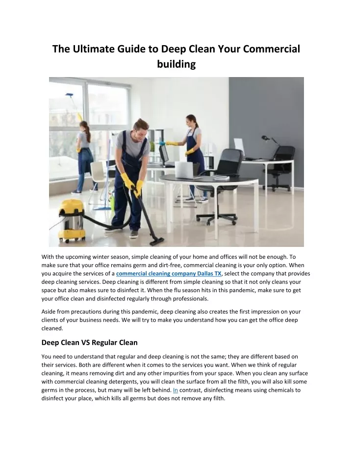 the ultimate guide to deep clean your commercial