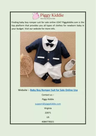 Baby Boy Romper Suit for Sale Online USA | Piggykiddie.com