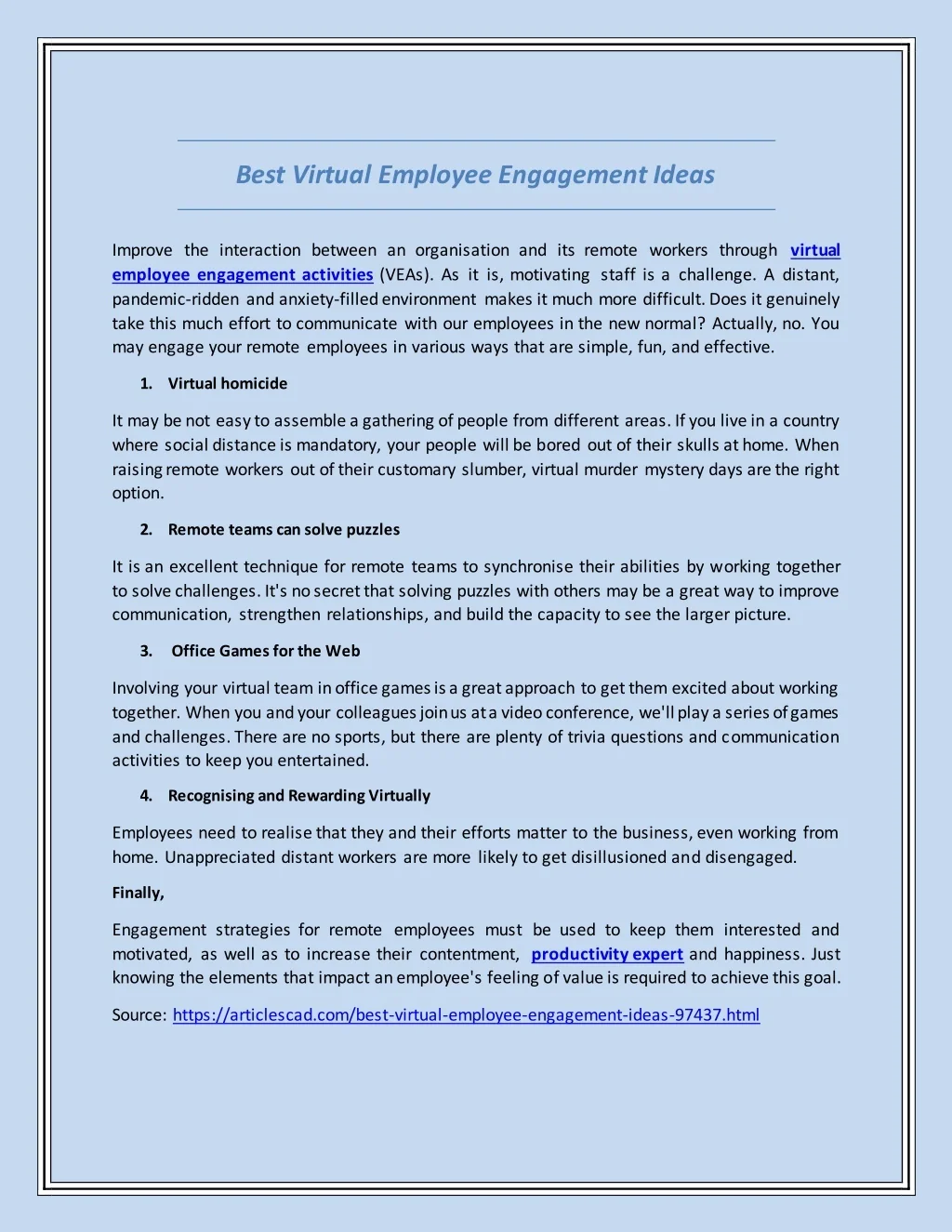 PPT - Best Virtual Employee Engagement Ideas PowerPoint Presentation ...