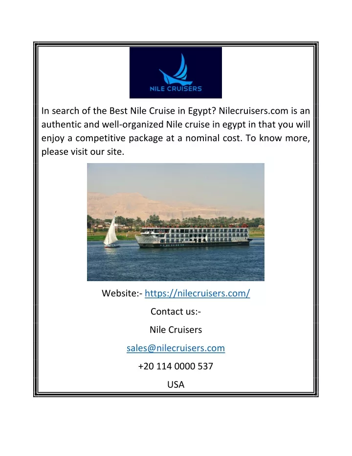 in search of the best nile cruise in egypt