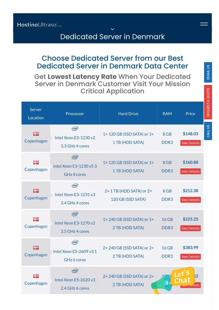 dedicated server in denmark