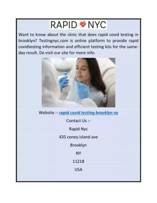 want to know about the clinic that does rapid