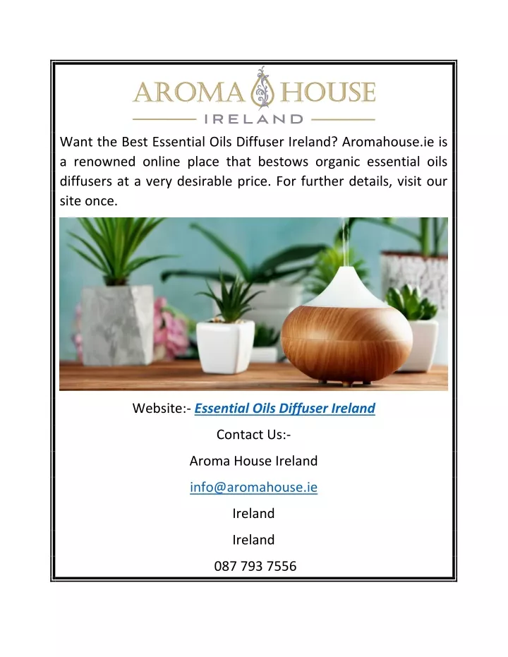 want the best essential oils diffuser ireland