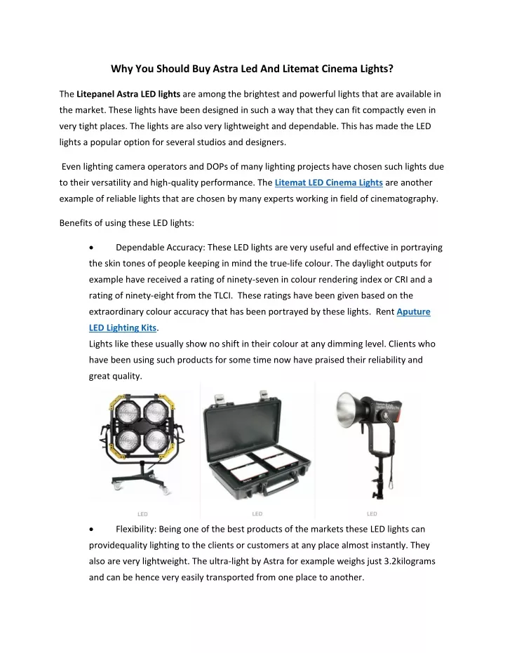 why you should buy astra led and litemat cinema