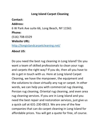 Long Island Carpet Cleaning