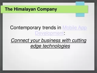 contemporary trendsaContemporary trends in Mobile App Development: Connect your