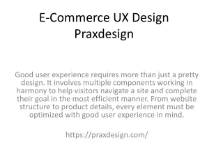e commerce ux design praxdesign