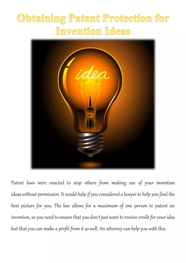 patent laws were enacted to stop others from