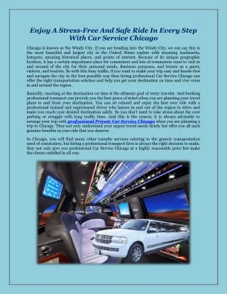 Enjoy A Stress-Free And Safe Ride In Every Step With Car Service Chicago (1)